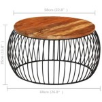 vidaXL Măsuță de cafea, Ø68 cm, lemn masiv reciclat