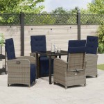 vidaXL Set de dining pentru grădină , 5 piese, gri din ratan poly vidaXL Set de dining pentru grădină , 5 piese, gri din ratan poly