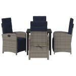 vidaXL Set de dining pentru grădină , 5 piese, gri din ratan poly vidaXL Set de dining pentru grădină , 5 piese, gri din ratan poly