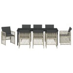 vidaXL Set de dining pentru grădină cu 9 piese și perne gri deschis din ratan poliesteric vidaXL Set de dining pentru grădină cu 9 piese și perne gri deschis din ratan poliesteric