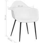 vidaXL Scaune de masă, 4 buc., alb, PP vidaXL Scaune de masă, 4 buc., alb, PP