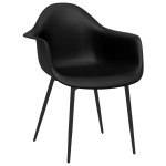 vidaXL Scaune de masă, 2 buc., negru, PP vidaXL Scaune de masă, 2 buc., negru, PP