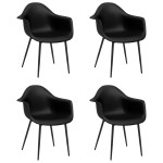 vidaXL Scaune de masă, 4 buc., negru, PP vidaXL Scaune de masă, 4 buc., negru, PP