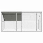 vidaXL Cușcă pentru pui Argintiu 400 x 200 x 198.5 cm Oțel galvanizat