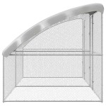 vidaXL Cușcă pentru pui Argintiu 400 x 200 x 198.5 cm Oțel galvanizat