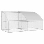vidaXL Cușcă pentru pui Argintiu 400 x 200 x 198.5 cm Oțel galvanizat