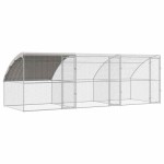 vidaXL Cușcă pentru pui Argintiu 600 x 200 x 198.5 cm Oțel galvanizat