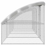 vidaXL Cușcă pentru pui Argintiu 800 x 200 x 198.5 cm Oțel galvanizat