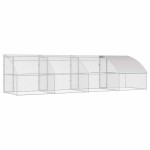 vidaXL Cușcă pentru pui Argintiu 800 x 200 x 198.5 cm Oțel galvanizat