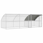 vidaXL Cușcă pentru pui Argintiu 600 x 200 x 198.5 cm Oțel galvanizat