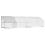 vidaXL Cușcă pentru pui Argintiu 800 x 200 x 198.5 cm Oțel galvanizat