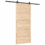 vidaXL Ușă glisantă Maro 100 x 208 cm Lemn masiv de pin vidaXL Ușă glisantă Maro 100 x 208 cm Lemn masiv de pin