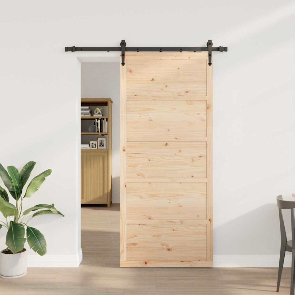 vidaXL Ușă glisantă Maro 80 x 208 cm Lemn masiv de pin