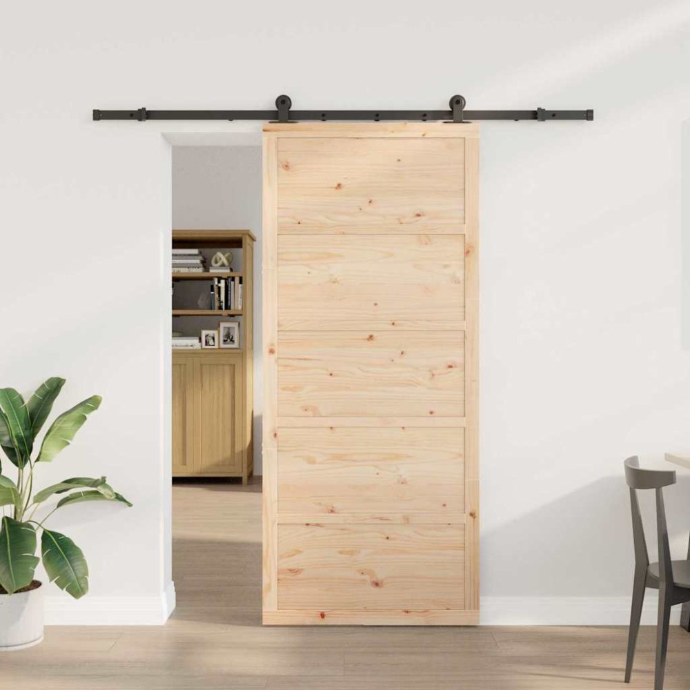 vidaXL Ușă glisantă Maro 100 x 208 cm Lemn masiv de pin
