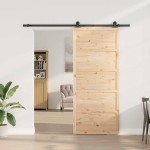 vidaXL Ușă glisantă Maro 100 x 208 cm Lemn masiv de pin vidaXL Ușă glisantă Maro 100 x 208 cm Lemn masiv de pin