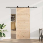 vidaXL Ușă glisantă Maro 100 x 208 cm Lemn masiv de pin vidaXL Ușă glisantă Maro 100 x 208 cm Lemn masiv de pin