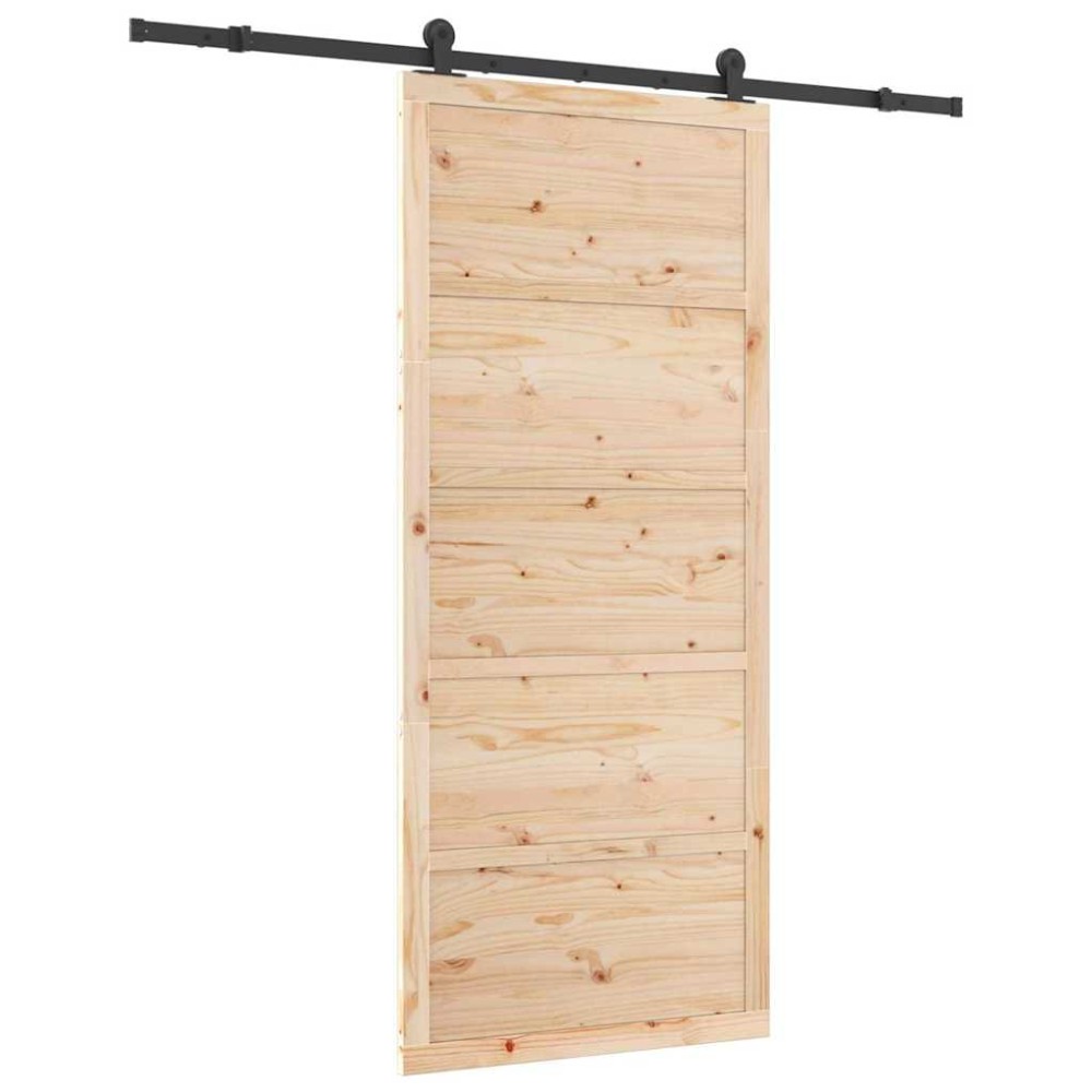 vidaXL Ușă glisantă Maro 80 x 208 cm Lemn masiv de pin
