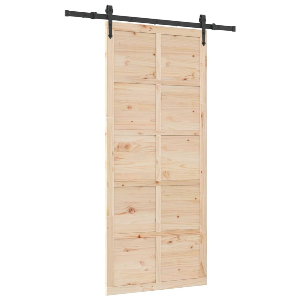 vidaXL Ușă glisantă Maro 80 x 208 cm Lemn masiv de pin