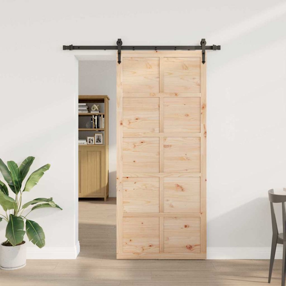 vidaXL Ușă glisantă Maro 80 x 208 cm Lemn masiv de pin
