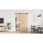 vidaXL Ușă glisantă Maro 80 x 208 cm Lemn masiv de pin vidaXL Ușă glisantă Maro 80 x 208 cm Lemn masiv de pin