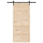 vidaXL Ușă glisantă Maro 80 x 208 cm Lemn masiv de pin vidaXL Ușă glisantă Maro 80 x 208 cm Lemn masiv de pin