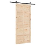 vidaXL Ușă glisantă Maro 80 x 208 cm Lemn masiv de pin vidaXL Ușă glisantă Maro 80 x 208 cm Lemn masiv de pin