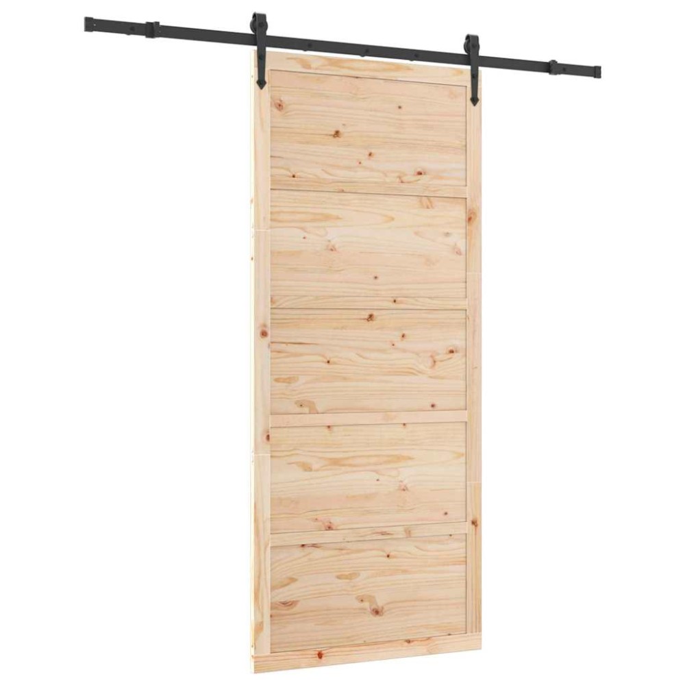 vidaXL Ușă glisantă Maro 80 x 208 cm Lemn masiv de pin