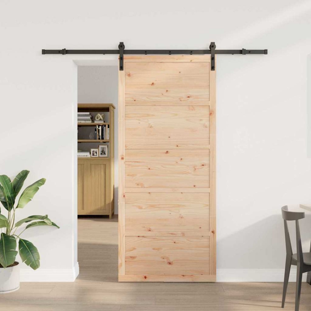 vidaXL Ușă glisantă Maro 100 x 208 cm Lemn masiv de pin