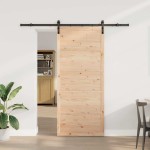 vidaXL Ușă glisantă Maro 90 x 208 cm Lemn masiv de pin vidaXL Ușă glisantă Maro 90 x 208 cm Lemn masiv de pin
