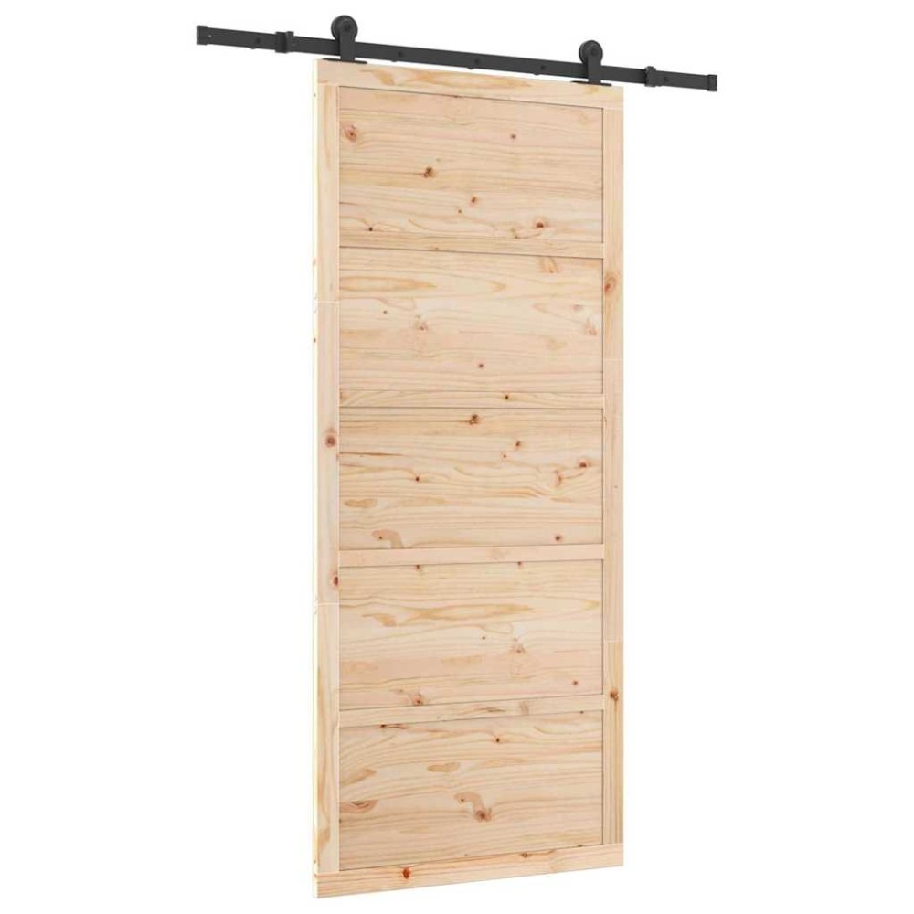 vidaXL Ușă glisantă Maro 80 x 208 cm Lemn masiv de pin