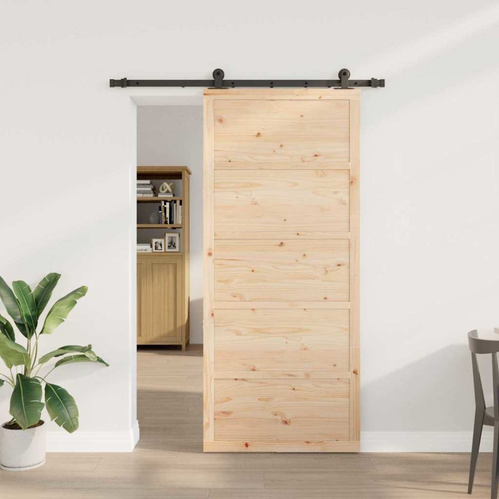 vidaXL Ușă glisantă Maro 80 x 208 cm Lemn masiv de pin
