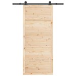 vidaXL Ușă glisantă Maro 80 x 208 cm Lemn masiv de pin vidaXL Ușă glisantă Maro 80 x 208 cm Lemn masiv de pin