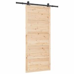 vidaXL Ușă glisantă Maro 80 x 208 cm Lemn masiv de pin vidaXL Ușă glisantă Maro 80 x 208 cm Lemn masiv de pin