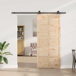 vidaXL Ușă glisantă Maro 100 x 208 cm Lemn masiv de pin vidaXL Ușă glisantă Maro 100 x 208 cm Lemn masiv de pin