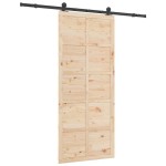 vidaXL Ușă glisantă Maro 100 x 208 cm Lemn masiv de pin vidaXL Ușă glisantă Maro 100 x 208 cm Lemn masiv de pin