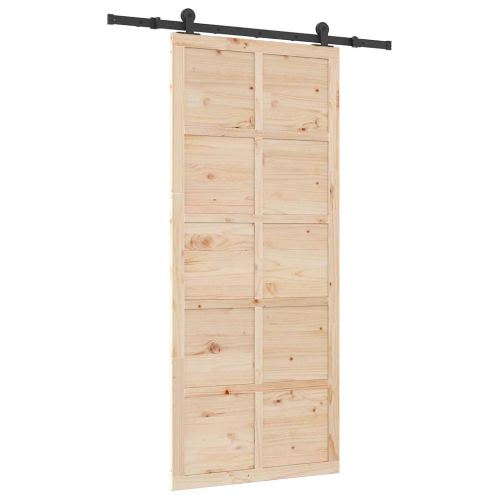 vidaXL Ușă glisantă Maro 80 x 208 cm Lemn masiv de pin