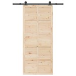 vidaXL Ușă glisantă Maro 80 x 208 cm Lemn masiv de pin vidaXL Ușă glisantă Maro 80 x 208 cm Lemn masiv de pin