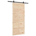 vidaXL Ușă glisantă Maro 80 x 208 cm Lemn masiv de pin vidaXL Ușă glisantă Maro 80 x 208 cm Lemn masiv de pin
