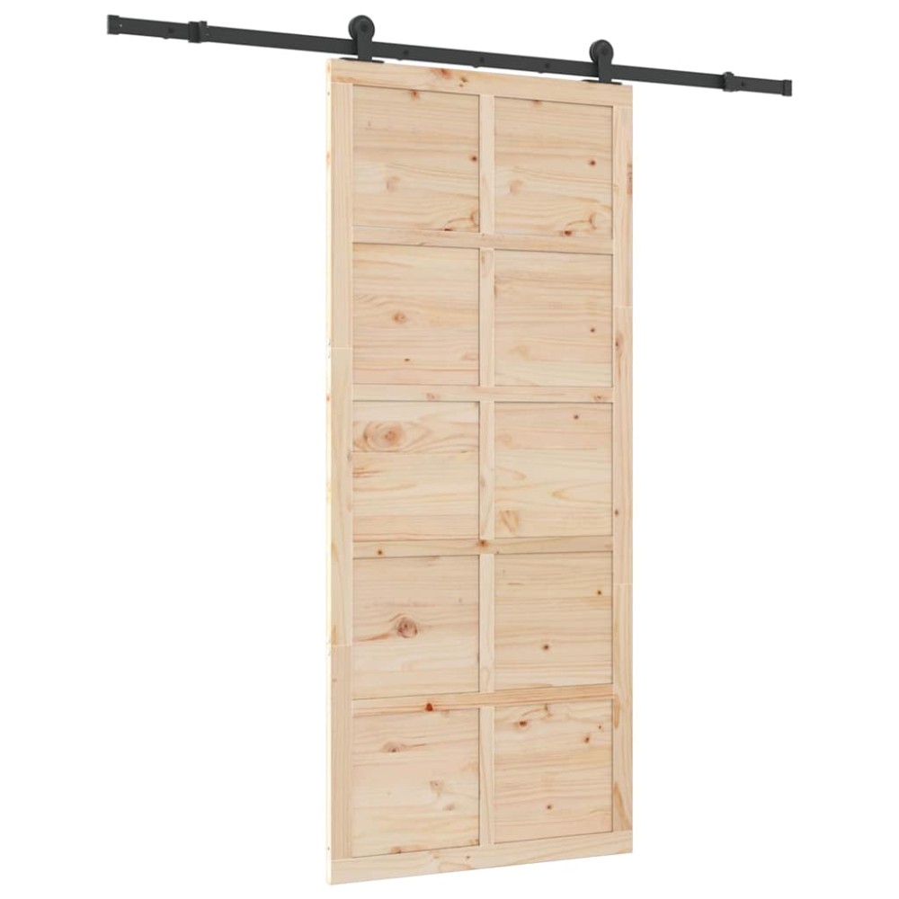 vidaXL Ușă glisantă Maro 90 x 208 cm Lemn masiv de pin