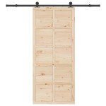 vidaXL Ușă glisantă Maro 80 x 208 cm Lemn de pin masiv