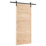 vidaXL Ușă glisantă Maro 80 x 208 cm Lemn masiv de pin vidaXL Ușă glisantă Maro 80 x 208 cm Lemn masiv de pin