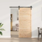 vidaXL Ușă glisantă Maro 80 x 208 cm Lemn masiv de pin vidaXL Ușă glisantă Maro 80 x 208 cm Lemn masiv de pin