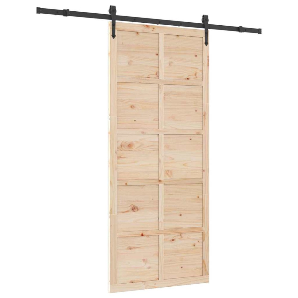 vidaXL Ușă glisantă Maro 80 x 208 cm Lemn masiv de pin