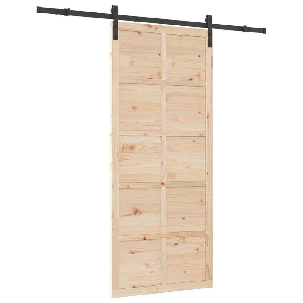 vidaXL Ușă glisantă Maro 100 x 208 cm Lemn masiv de pin