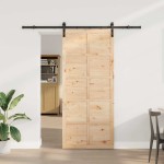 vidaXL Ușă glisantă Maro 100 x 208 cm Lemn masiv de pin vidaXL Ușă glisantă Maro 100 x 208 cm Lemn masiv de pin