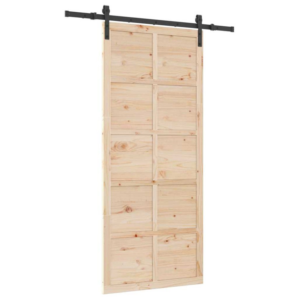 vidaXL Ușă glisantă Maro 80 x 208 cm Lemn masiv de pin