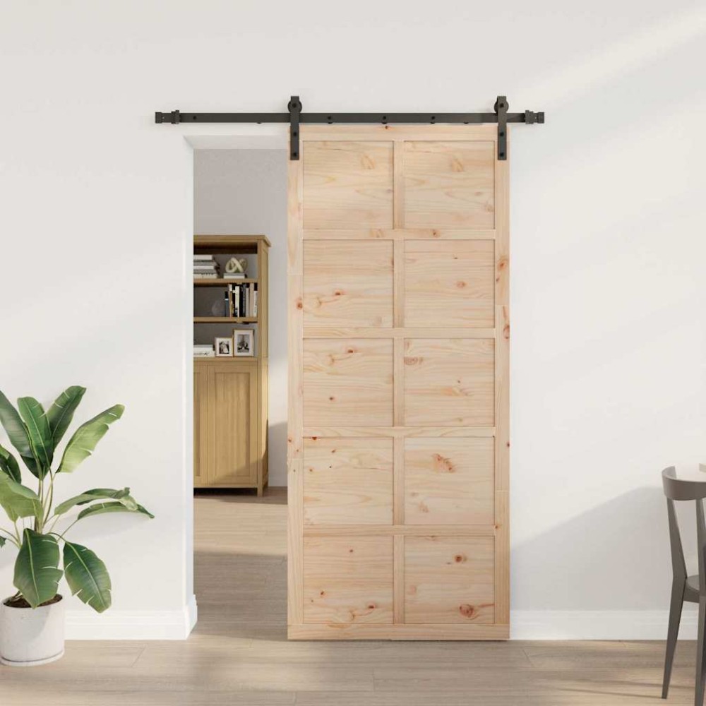 vidaXL Ușă glisantă Maro 80 x 208 cm Lemn masiv de pin