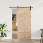 vidaXL Ușă glisantă Maro 80 x 208 cm Lemn masiv de pin
