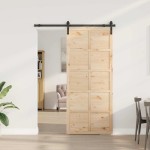 vidaXL Ușă glisantă Maro 80 x 208 cm Lemn masiv de pin