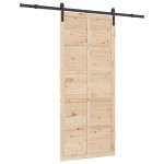 vidaXL Ușă glisantă Maro 100 x 208 cm Lemn masiv de pin